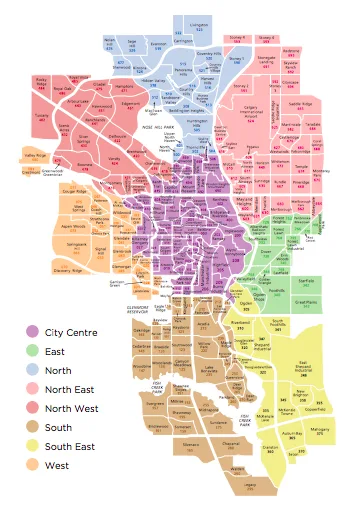 Calgary service area map